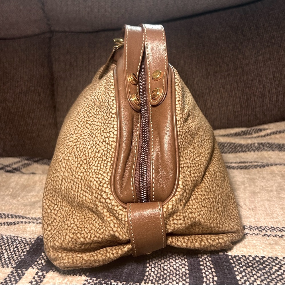 Italian Borbonese Redwall Brown Suede Top Handle Mini Satchel Bag - Excellent - Picture 2 of 15